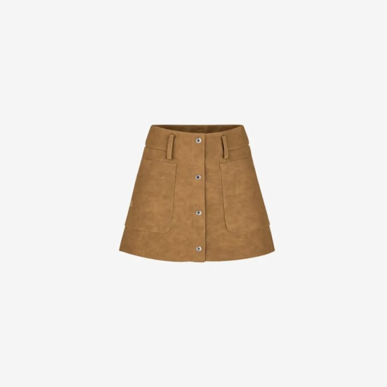 Chân váy da suede