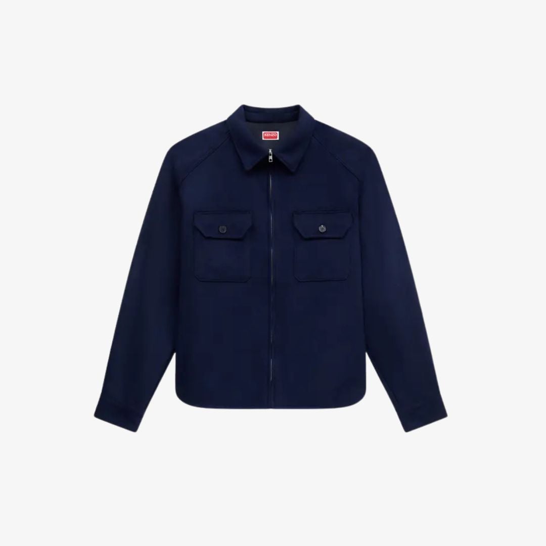 Áo khoác sơ mi len họa tiết Greetings Kenzo