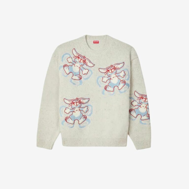 Áo jumper len thêu logo KENZO Paris họa tiết thỏ K@li