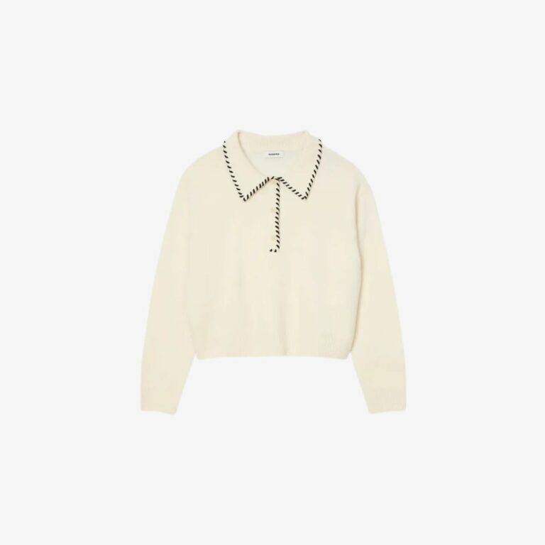 Áo len cổ polo phối màu