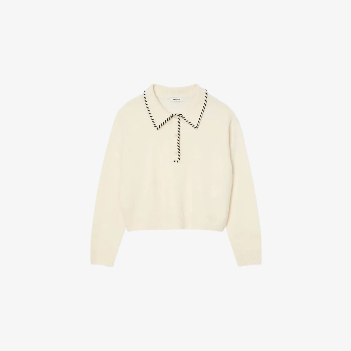 Áo len cổ polo phối màu