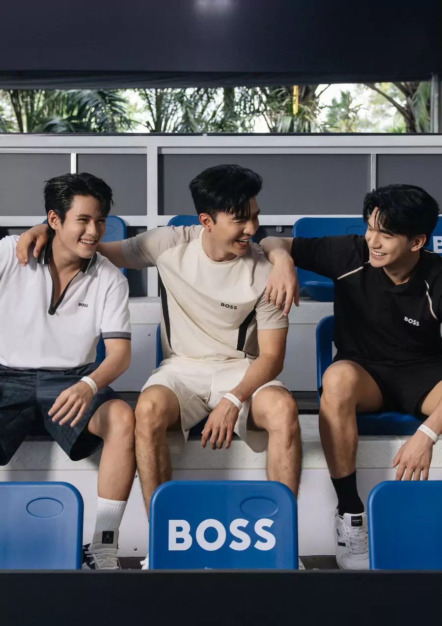 BỘ BA NAM THẦN “MƯA ĐỎ” DIỆN ĐỒ BOSS, SO VỢT TẠI GIẢI ĐẤU PICKLEBALL 3