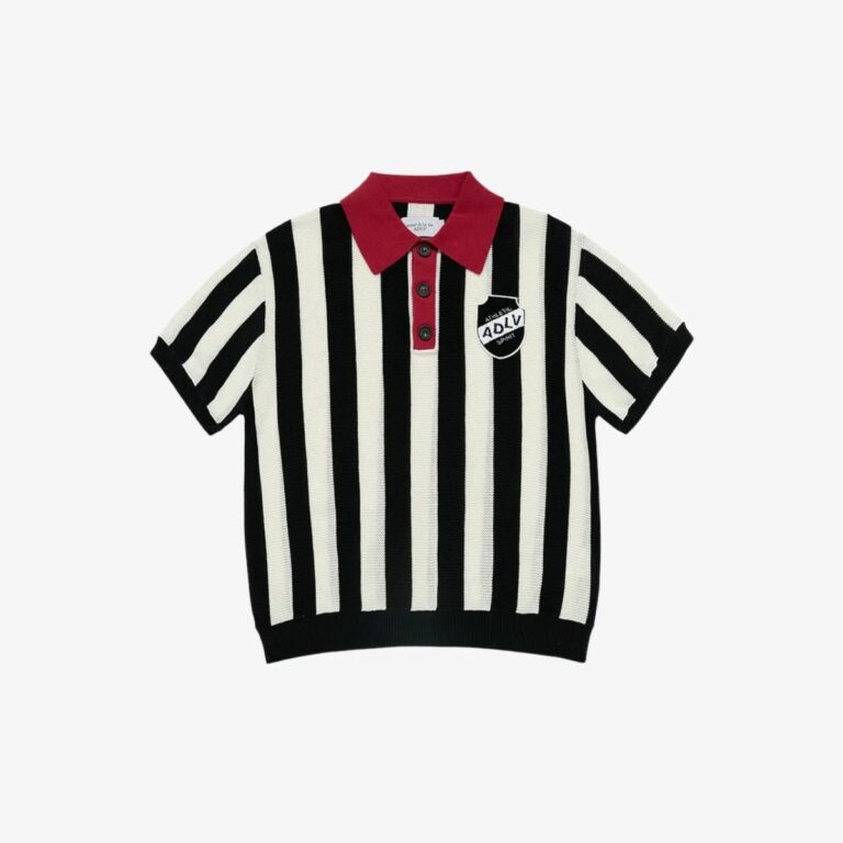 Áo Len Ngắn Tay Collar Point Stripe