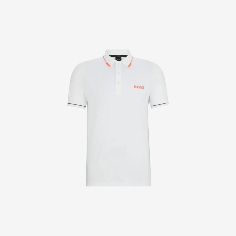 Áo polo slim fit in logo tương phản