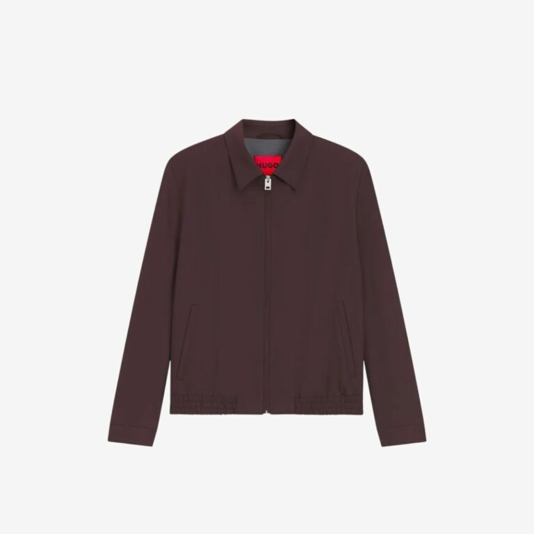 Áo khoác slim-fit vải poplin pha len