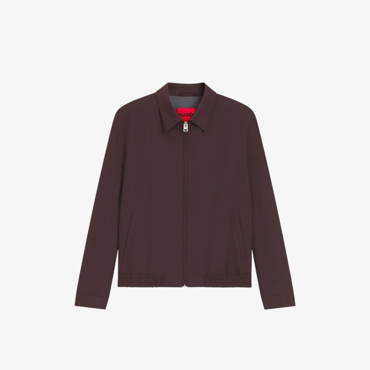 Áo khoác slim-fit vải poplin pha len