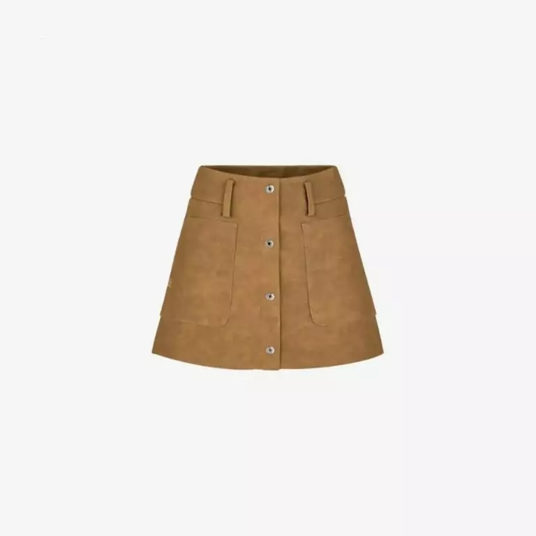Chân váy da suede