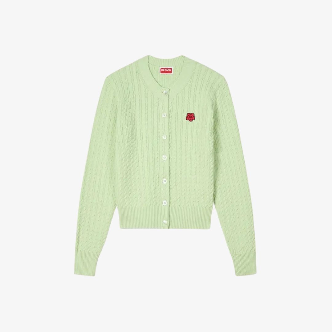 KENZO XUÂN HÈ 2026 9 Áo cardigan dệt kim Boke Flower pha cotton & len