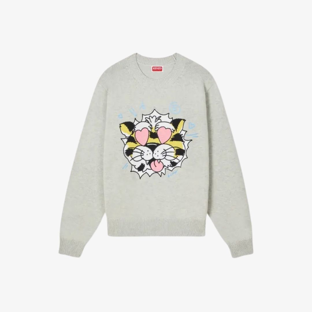KENZO XUÂN HÈ 2026 10 Áo len KENZO Wild Tiger pha cotton & len