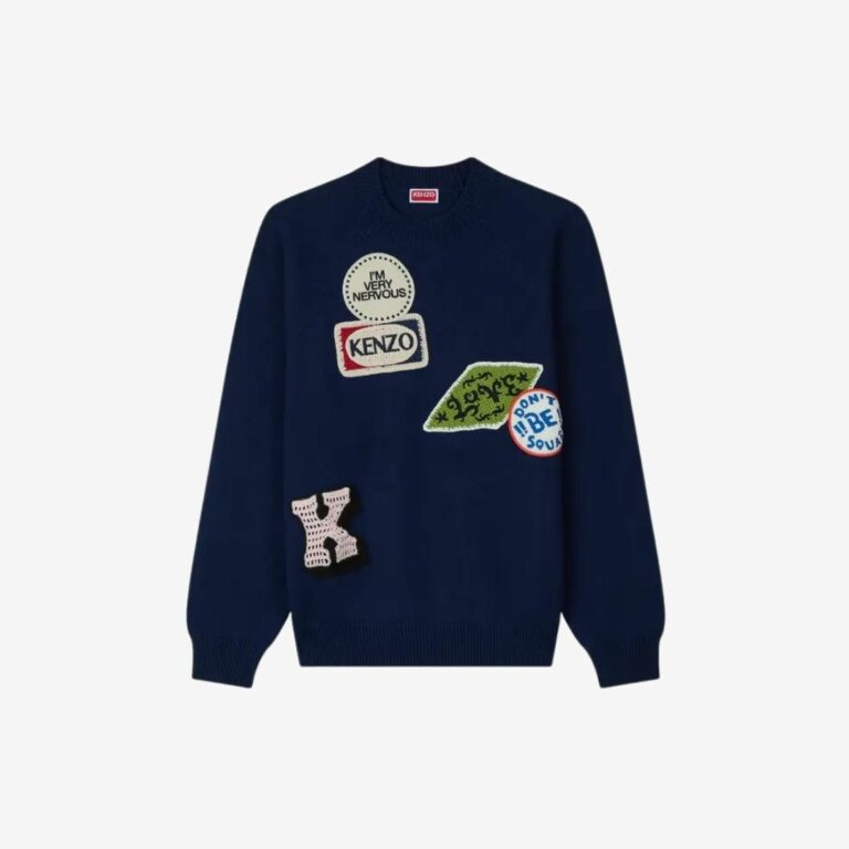 Áo len KENZO Badges thêu pha cotton & len