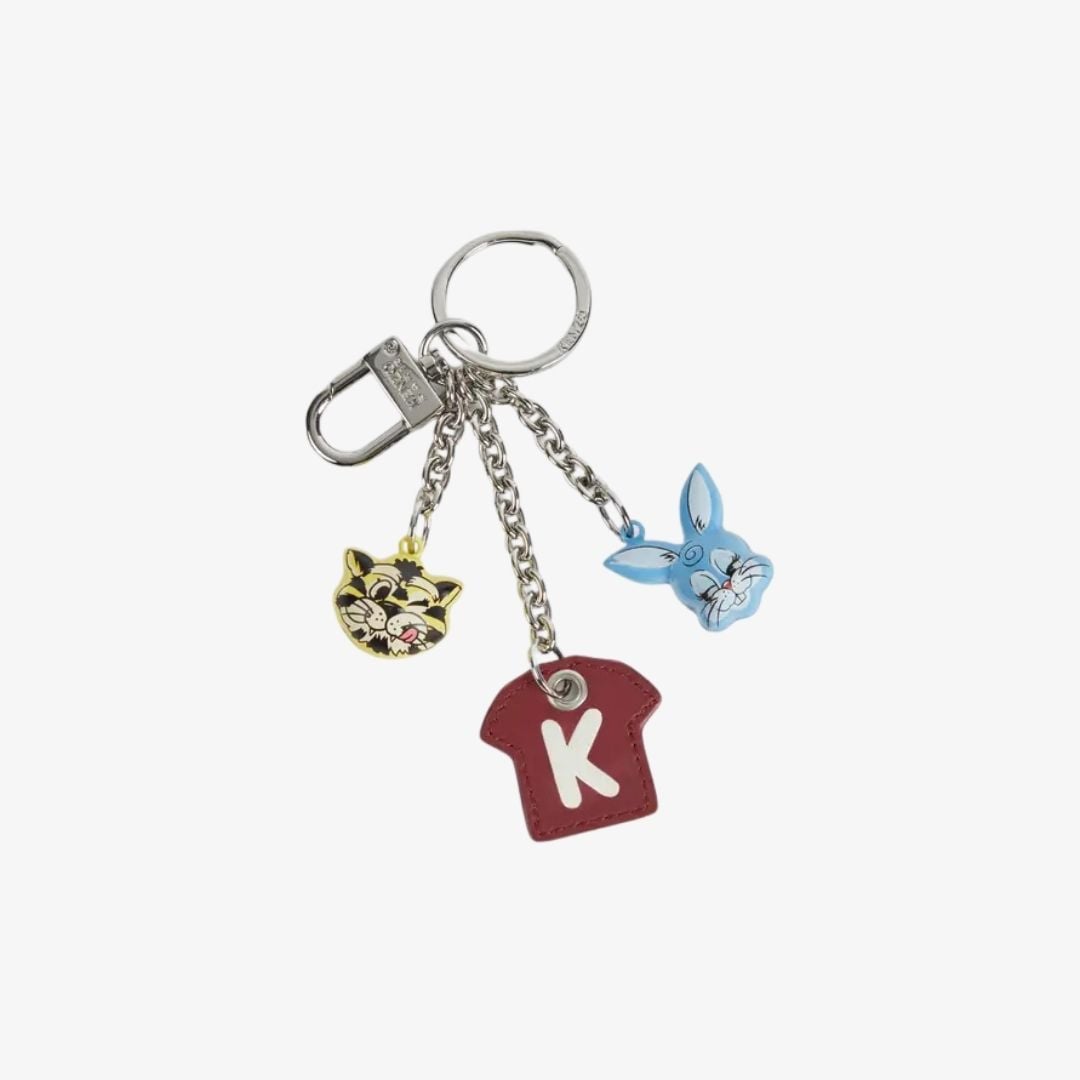 Móc trang trí đa chi tiết KENZO Cartoon kim loại phối da