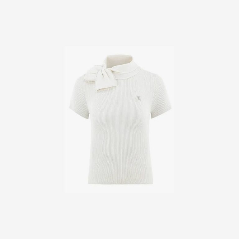 Áo len dệt kim Pearl Big Ribbon