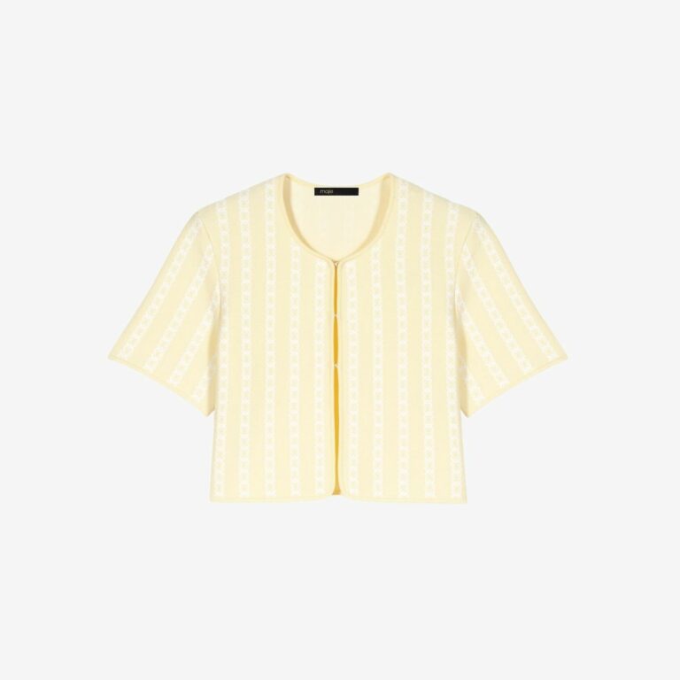 Áo khoác cardigan dệt kim ngắn kiểu cách