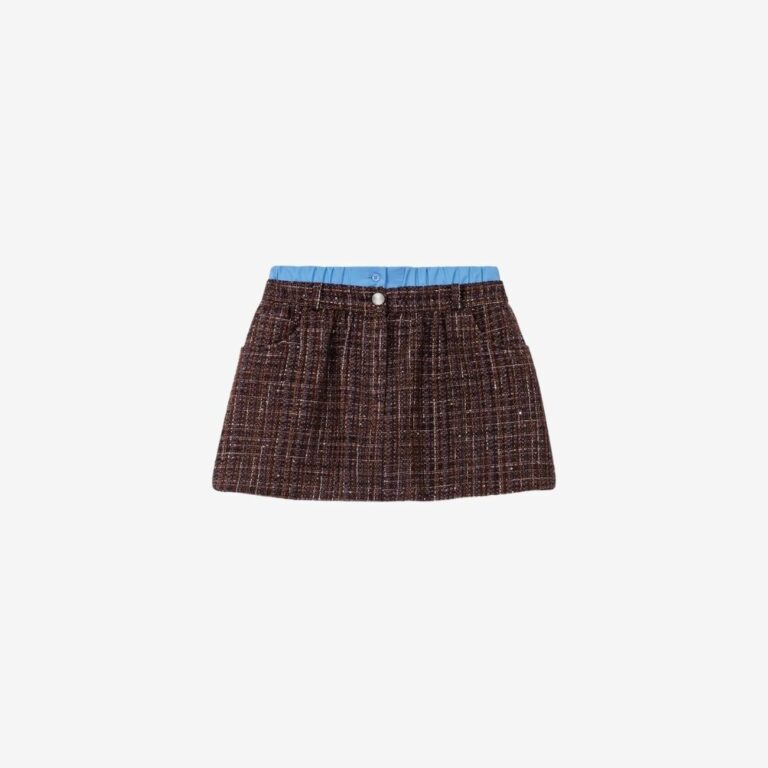 Quần short tweed đai lưng thun