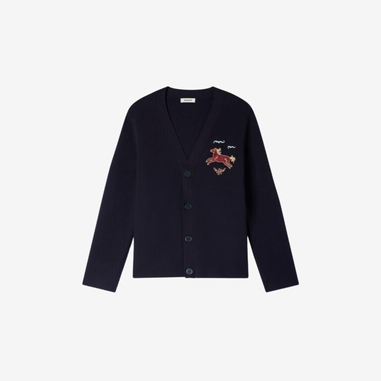 Áo khoác cardigan dài tay Embroidered Horse