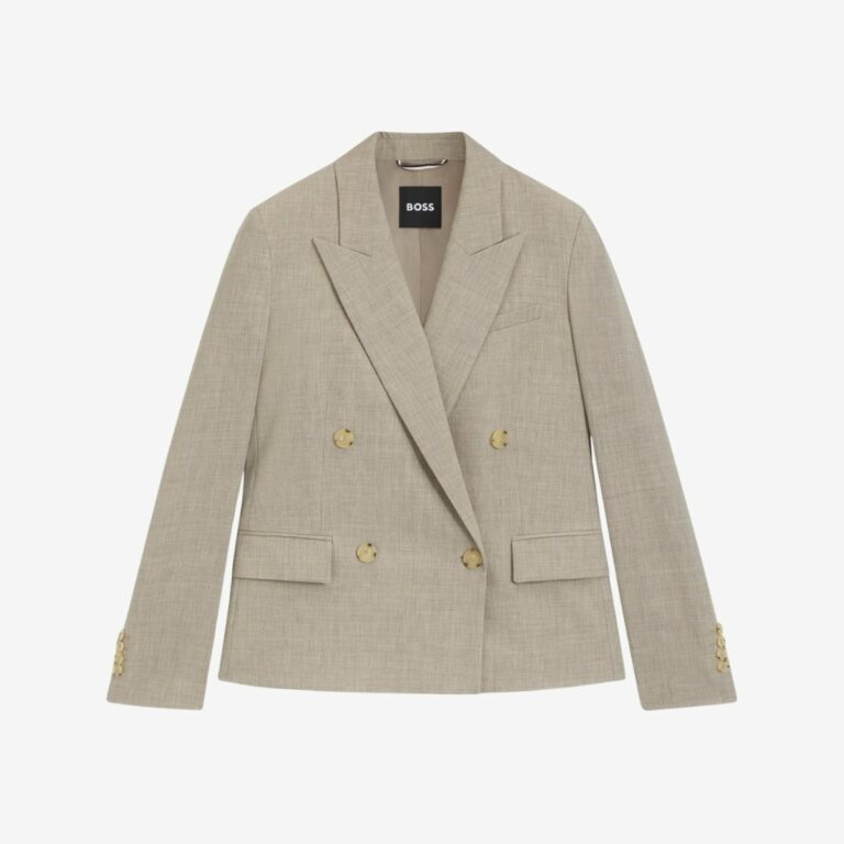 Áo blazer len virgin melange dáng regular