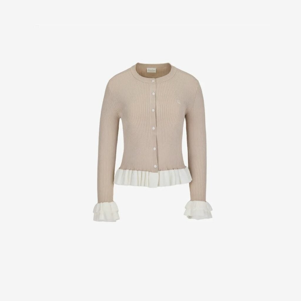 Áo cardigan gân xếp ly