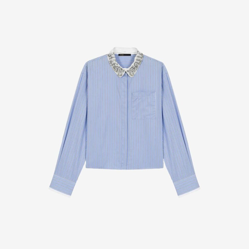 Gợi ý quà tặng 8/3 từ Tam Sơn 55 Áo sơ mi gắn cổ áo đính đá có thể tháo rời