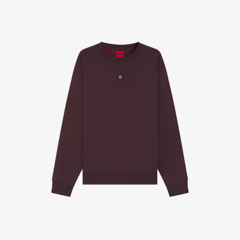 Áo sweatshirt phối logo xếp chồng vải cotton pha