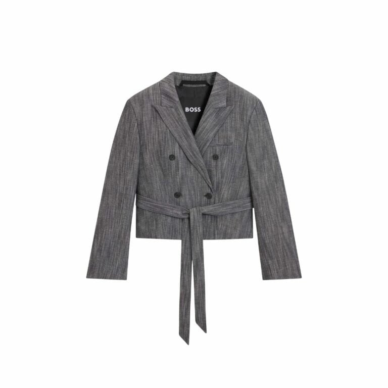 Áo blazer dáng regular chất liệu denim melange