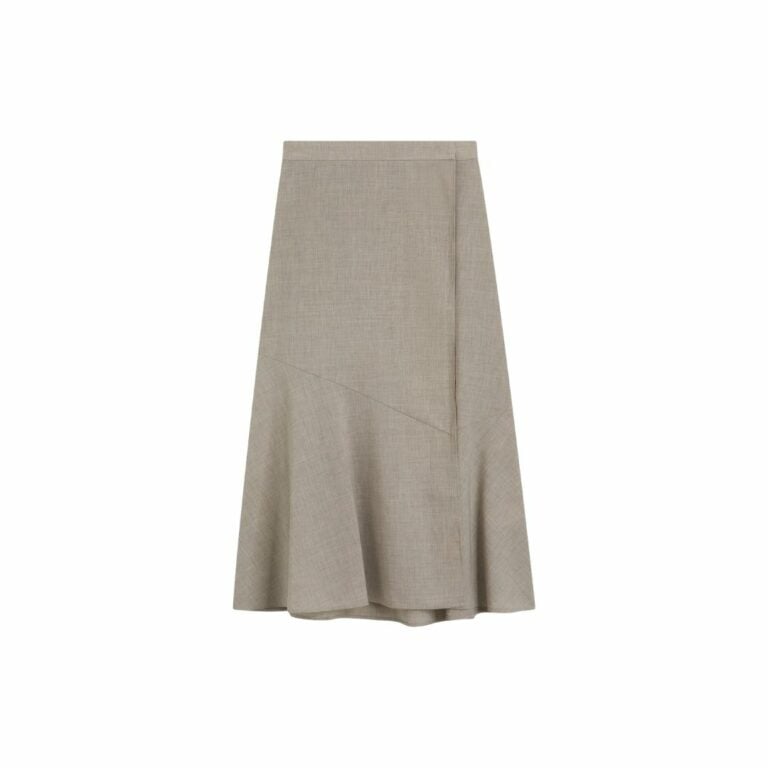 Chân váy chữ A len virgin melange