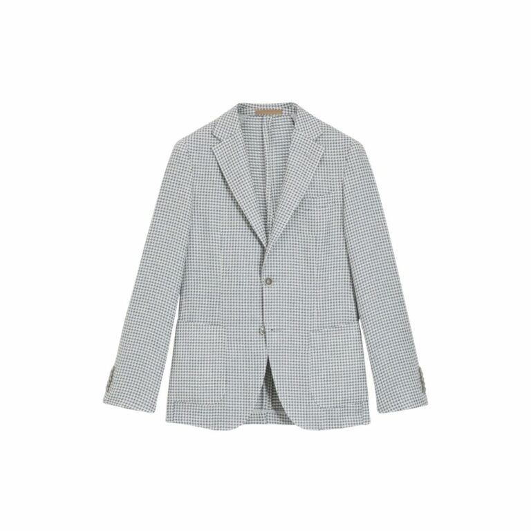 Áo blazer dáng slim pha lanh chất lụa và cotton