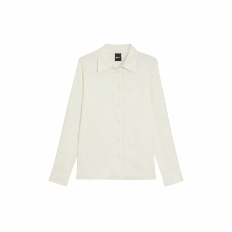 Áo blouse lụa co giãn dáng regular