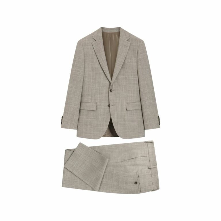 Bộ suit 2 món đồ dáng slim-fit vải len pha lụa có họa tiết