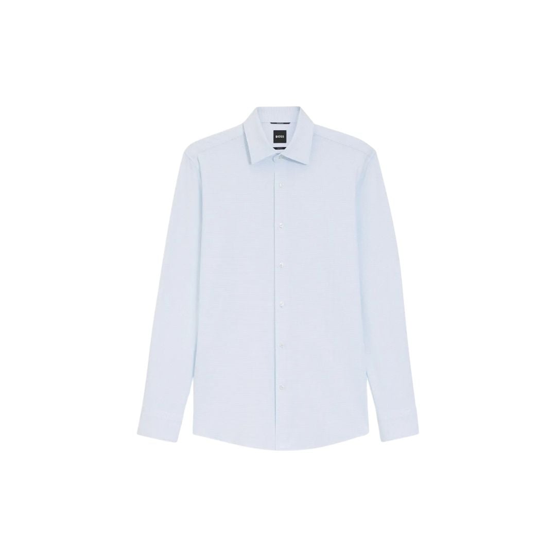 Áo sơ mi vải jersey Ý co giãn dáng slim fit