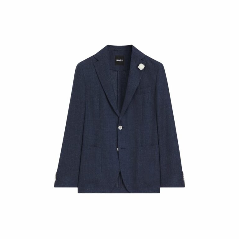 Áo blazer linen pha dáng slim fit, có thể giặt máy