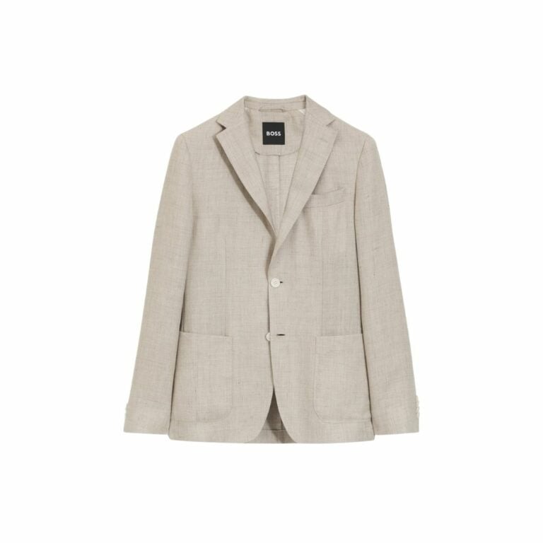 Áo blazer linen pha dáng slim fit, có thể giặt máy