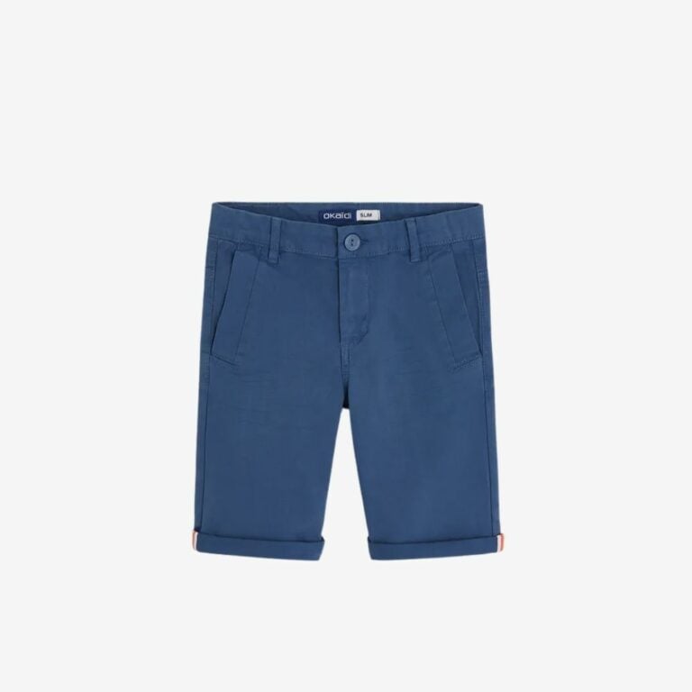 Quần short vải bermuda slim fit màu trơn