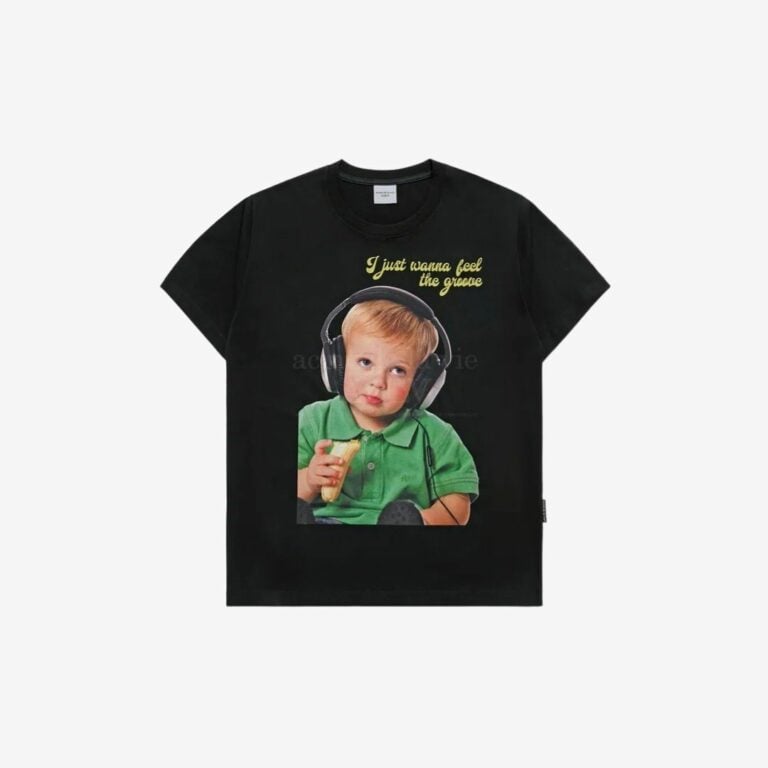 Áo Thun ADLV Baby Face Headset Boy Lettering Đen