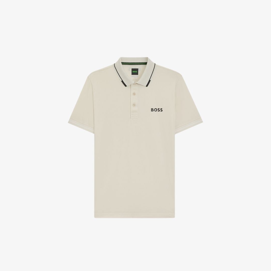 Áo polo dáng slim, logo tương phản