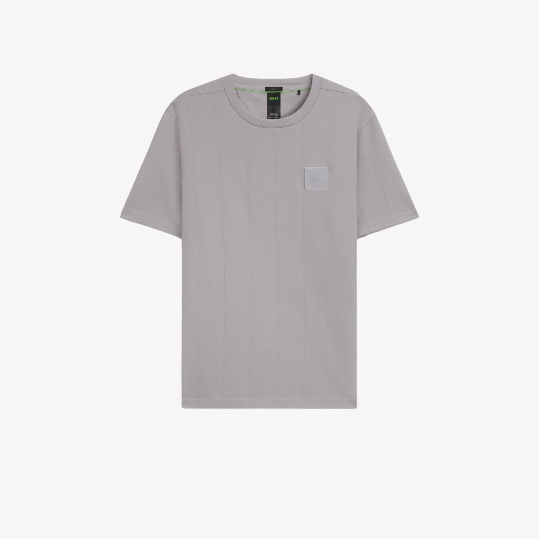 Áo thun pha cotton với chi tiết dệt kim drop-needle