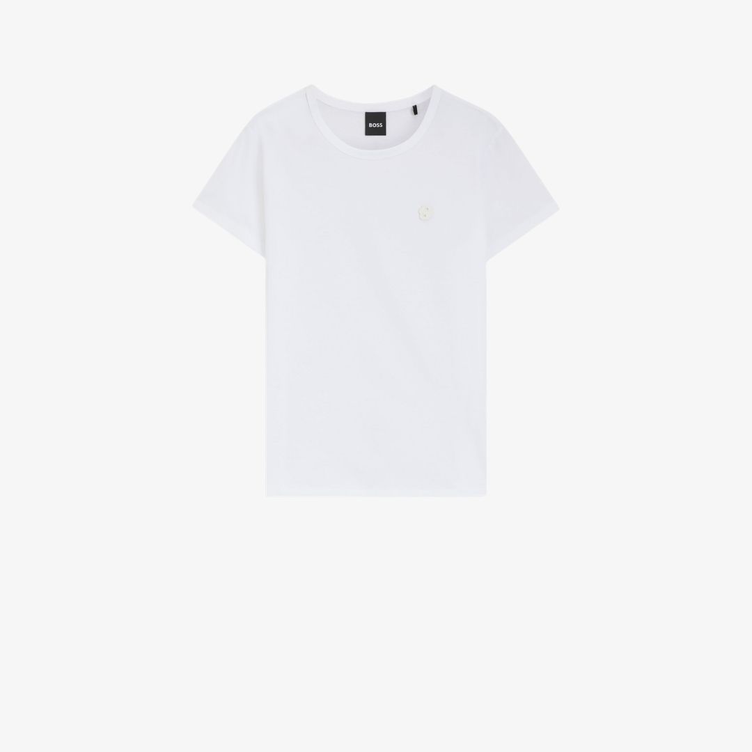 Áo thun dáng slim, cotton mercerised với logo Double B