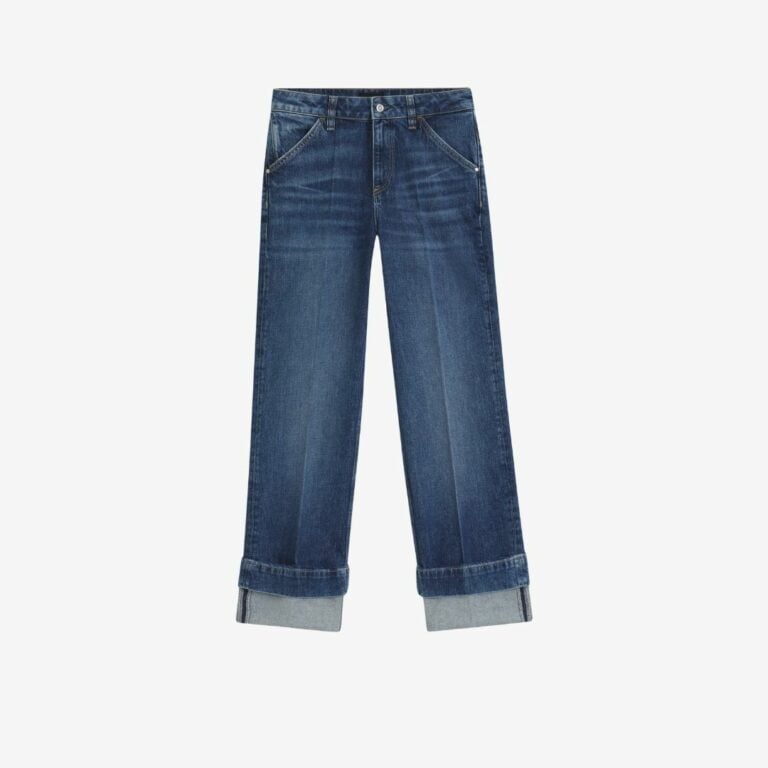 Quần jeans dáng slim, denim indigo co giãn