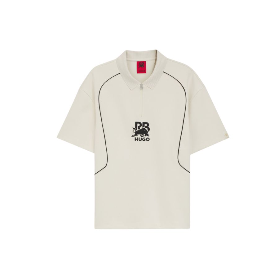 Áo polo HUGO x RB với họa tiết bò tót