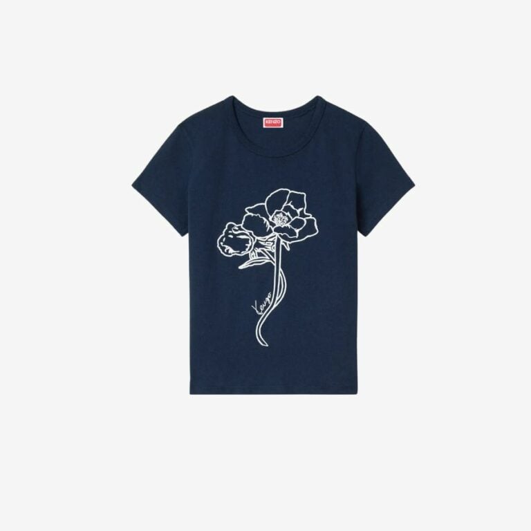 Áo thun KENZO Archive Rose viền nổi bằng cotton