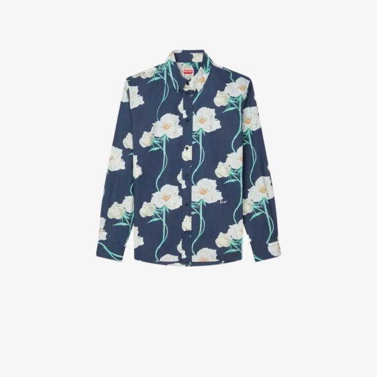 Áo sơ mi ngắn tay kiểu Hawaiian KENZO Archive Rose bằng cotton
