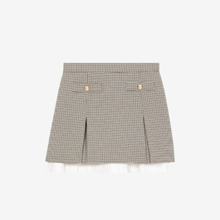 Chân váy xếp ly vải poplin