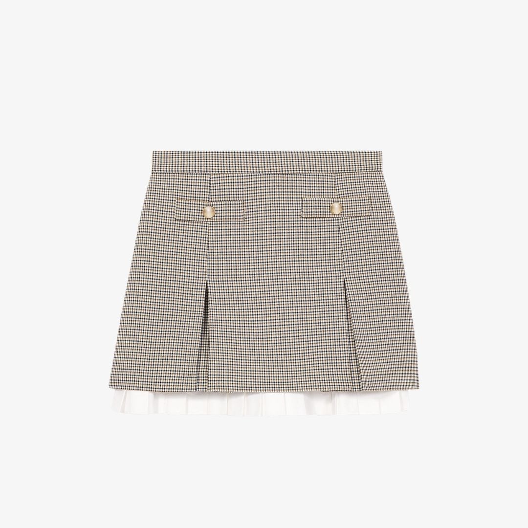 Chân váy xếp ly vải poplin