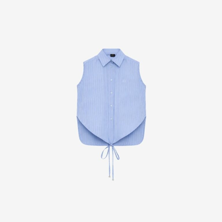 Áo sơ mi không tay cotton poplin