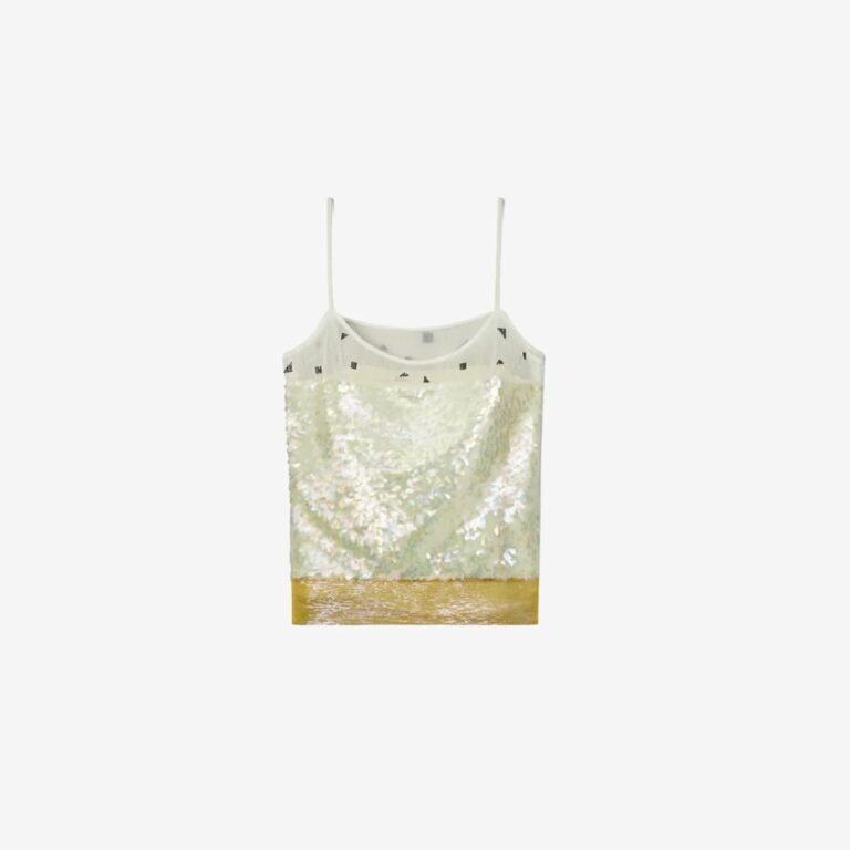 Embroidered Lame Slip Top