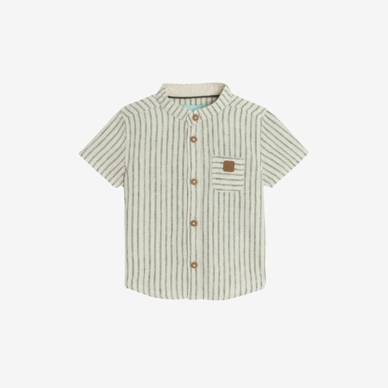 Áo sơ mi cotton và vải lanh sọc