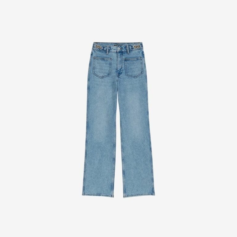 Quần jeans ống đứng phụ kiện dây xích