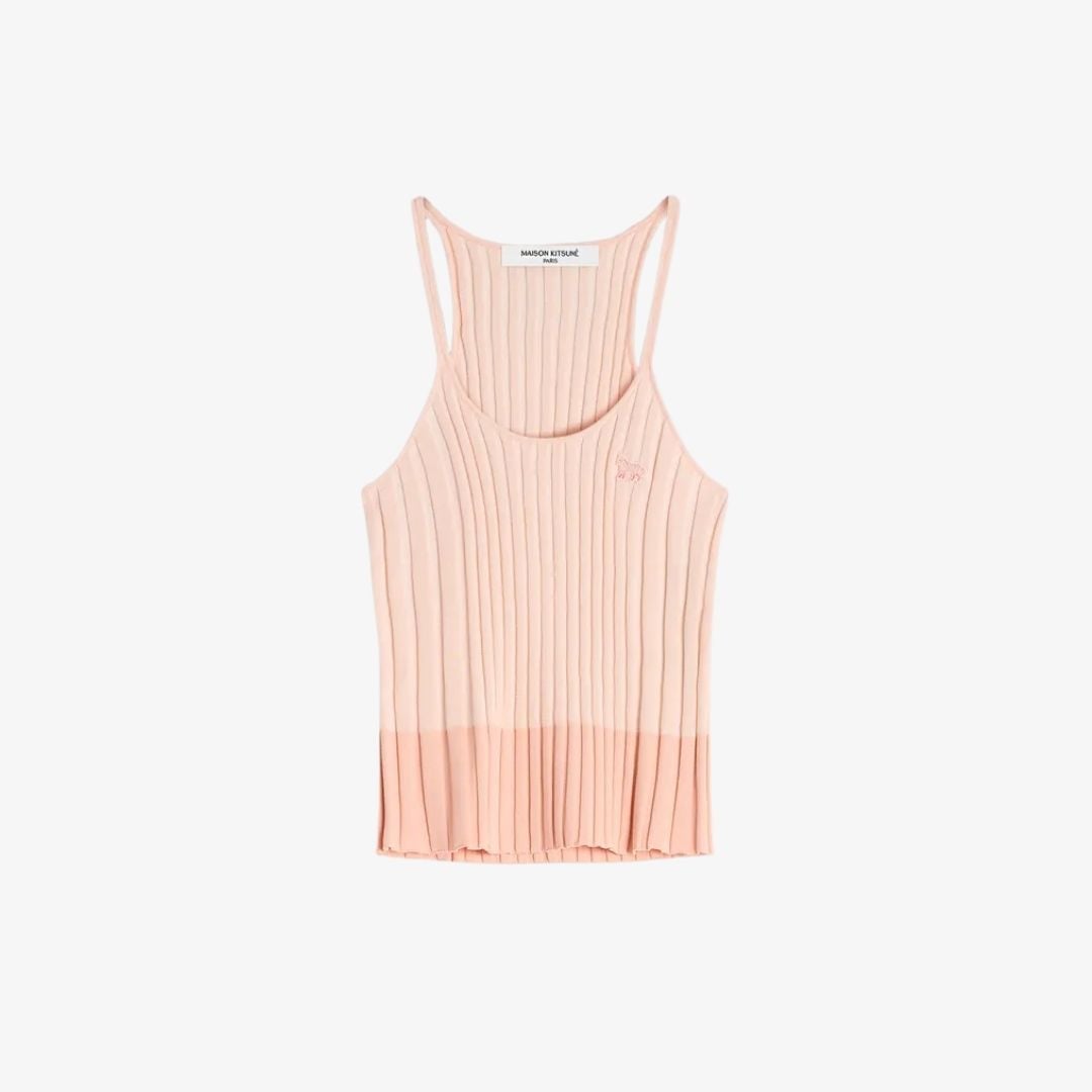 Áo Baby Fox Patch Pleated Ribbed Tank Top