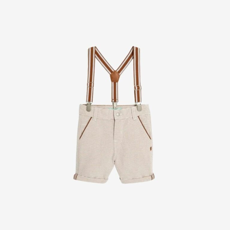 Quần short kẻ sọc có dây đai