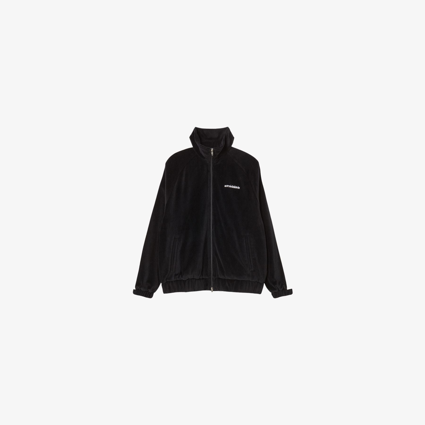 Áo khoác thể thao Velour High neck đen