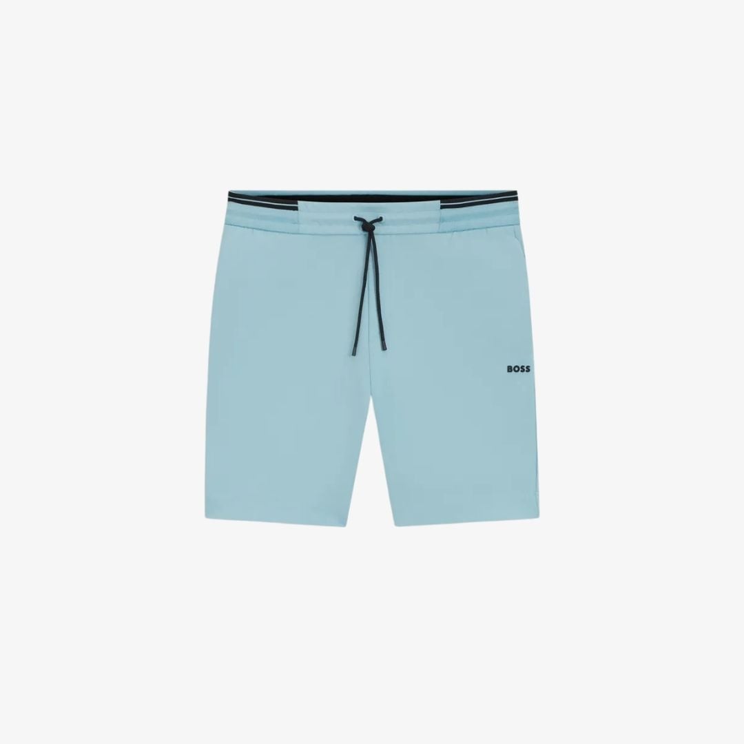Quần short chi tiết sọc vải cotton co giãn